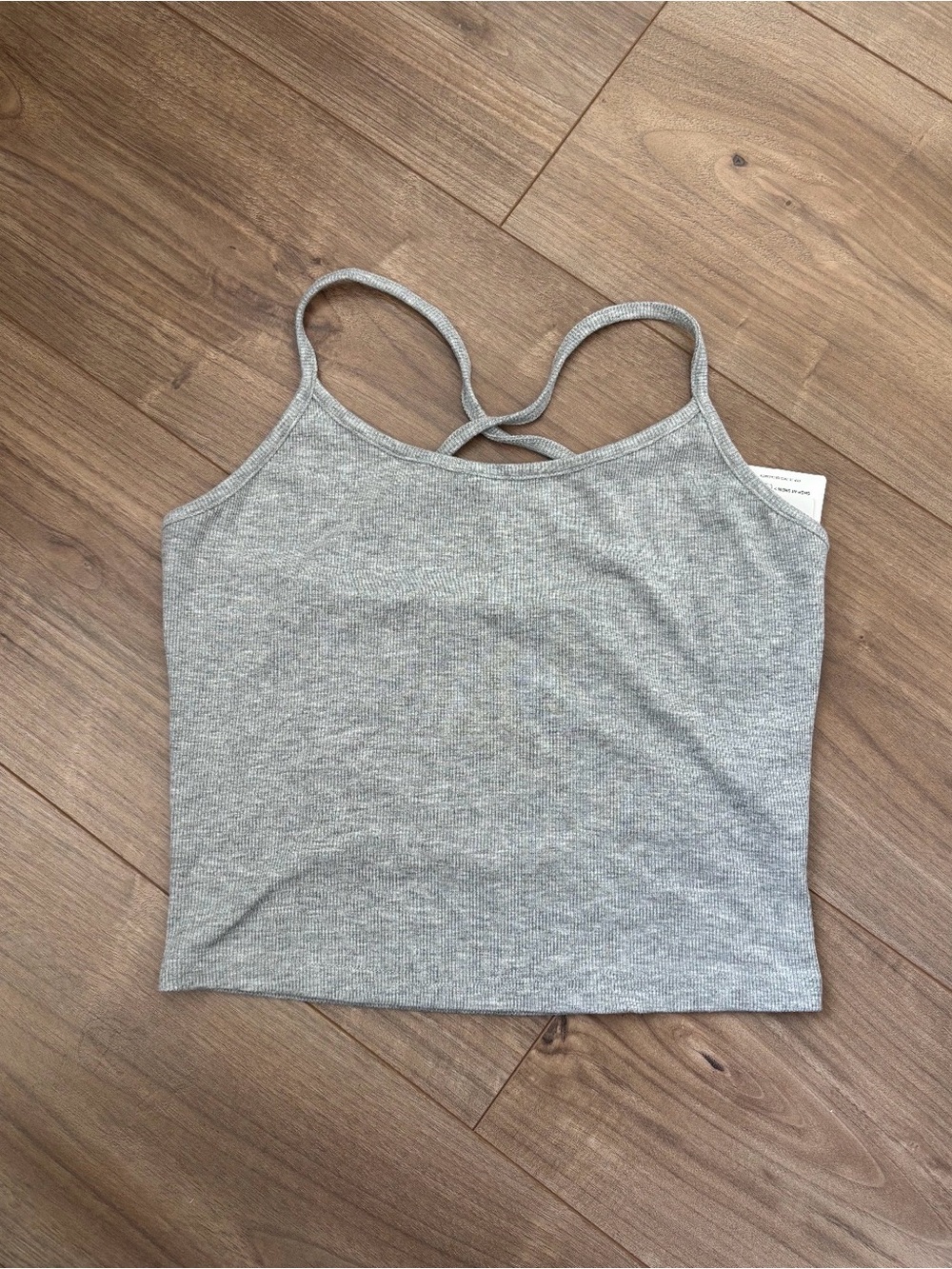 Brand new Ribbed Grey Crop Tank Top -
